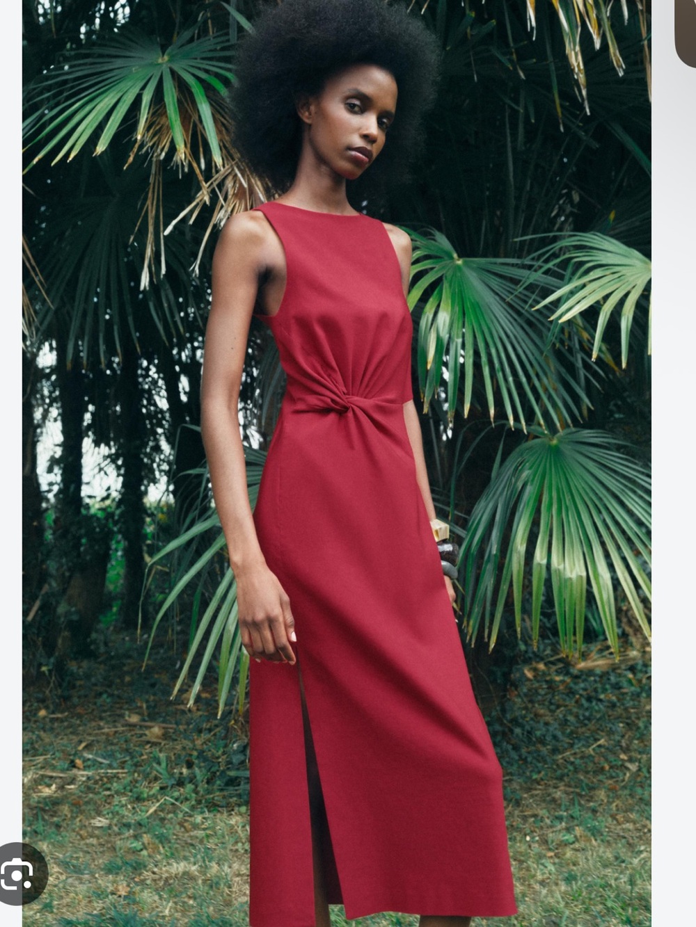 Zara Sleeveless Twist-Cut Midi Dress. Size medium. NWT. Burgundy